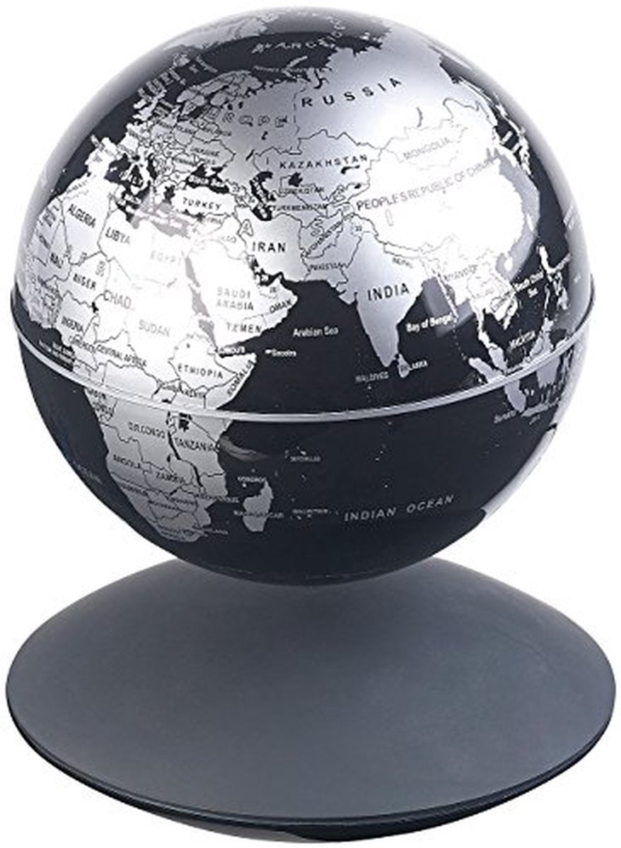 Zwevende Wereldbol met Verlichte Magnetische Basis - Ø 14 cm