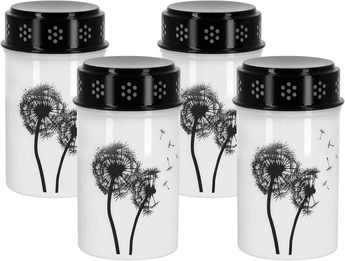 Graflichten Set - Rouwlichten Herdenkingslicht - Buiten Verlichting - Flikkereffect Weerbestendig - Hoogte 12cm - Zwart Wit