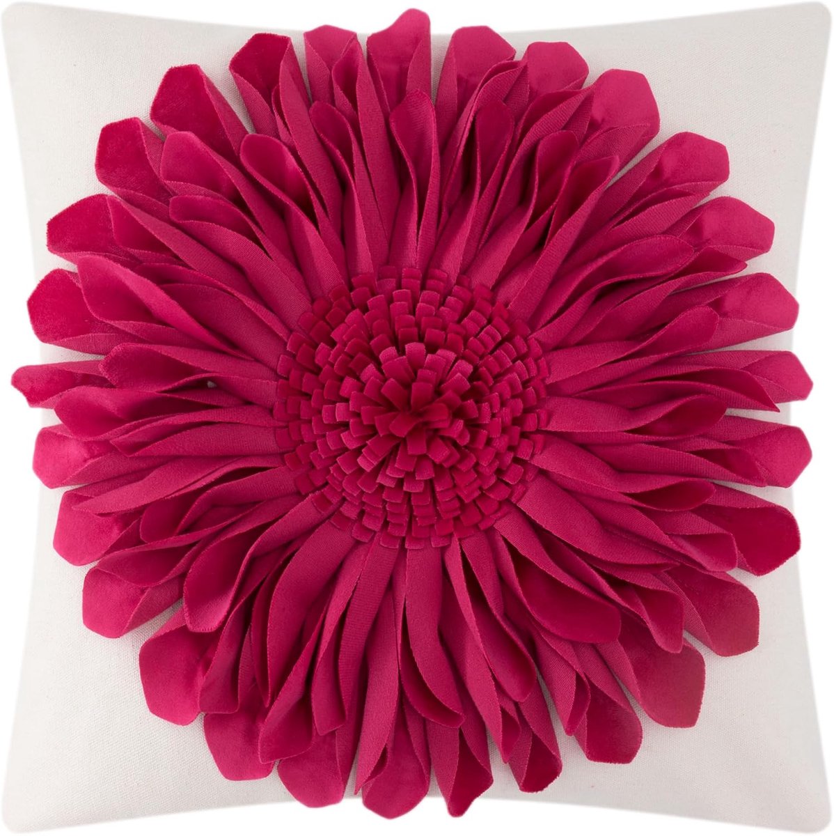 Decoratieve 3D Zonnebloem Sierkussenhoes Vierkant 45x45 cm - Roze Rood Kussensloop voor Woonkamer of Slaapkamer