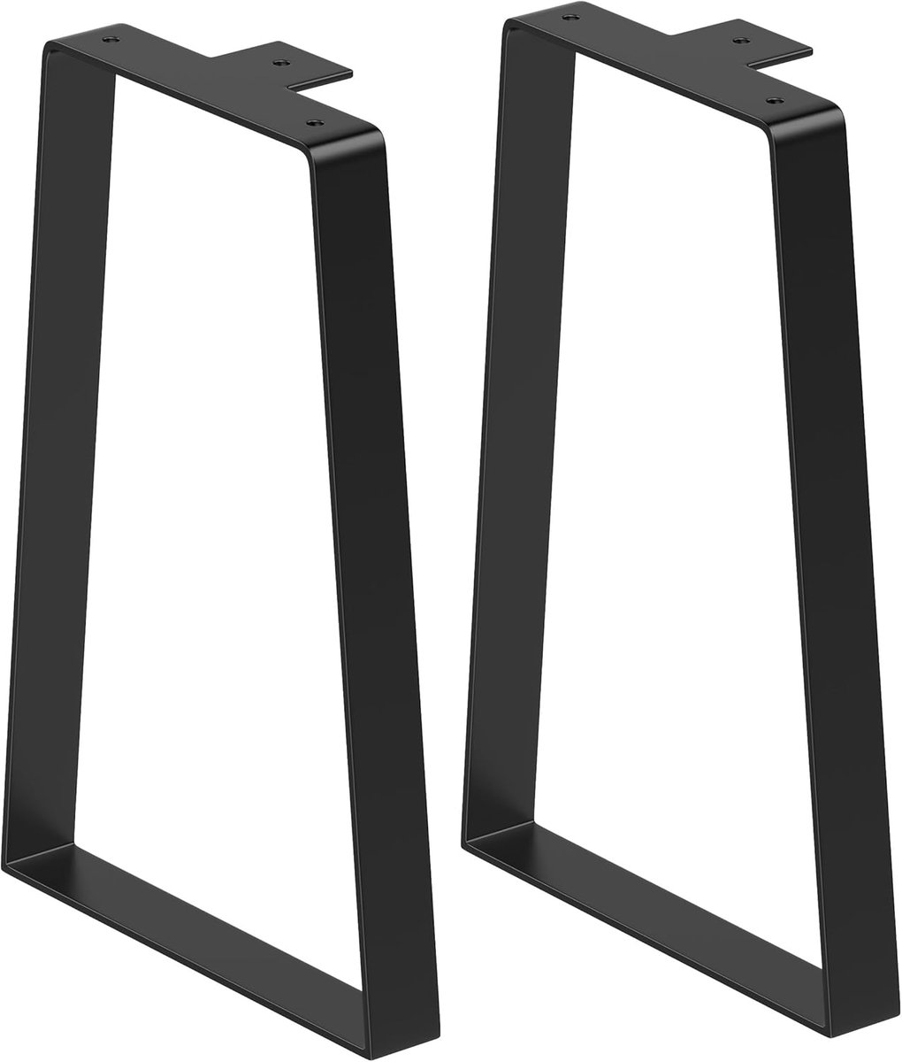 2x Zwarte Trapeze Tafelpoten Metaal 40 cm - Stevige Onderstel voor Eettafel of Bureau DIY