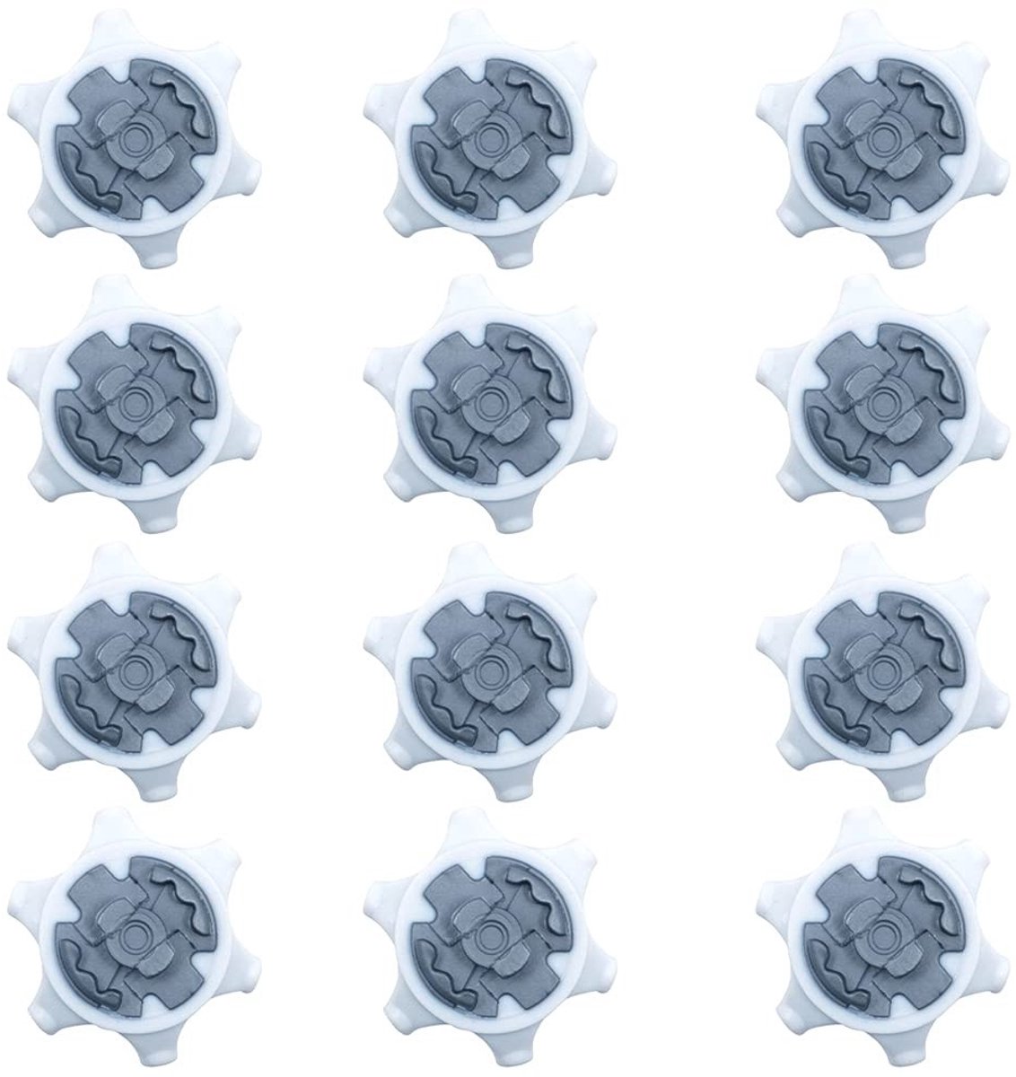 Dailygoods - 12 Pack Gemakkelijk Vervangbare Golfshoe Studs Wit