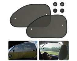 Autozonneschermen - Zonneschermen voor zijruiten - 65x38 cm - Set van 2 - UV-bescherming - Zonwering voor de auto - Geschikt voor de meeste auto's