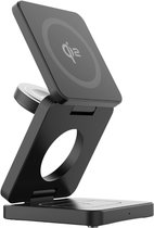 Dutch Quality® Chargeur sans fil Qi2 3-en-1 pliable - 15W - Station de recharge - Compatible smartphones, Apple Watch et AirPods - Chargeur rapide compatible Qi2 - sans adaptateur