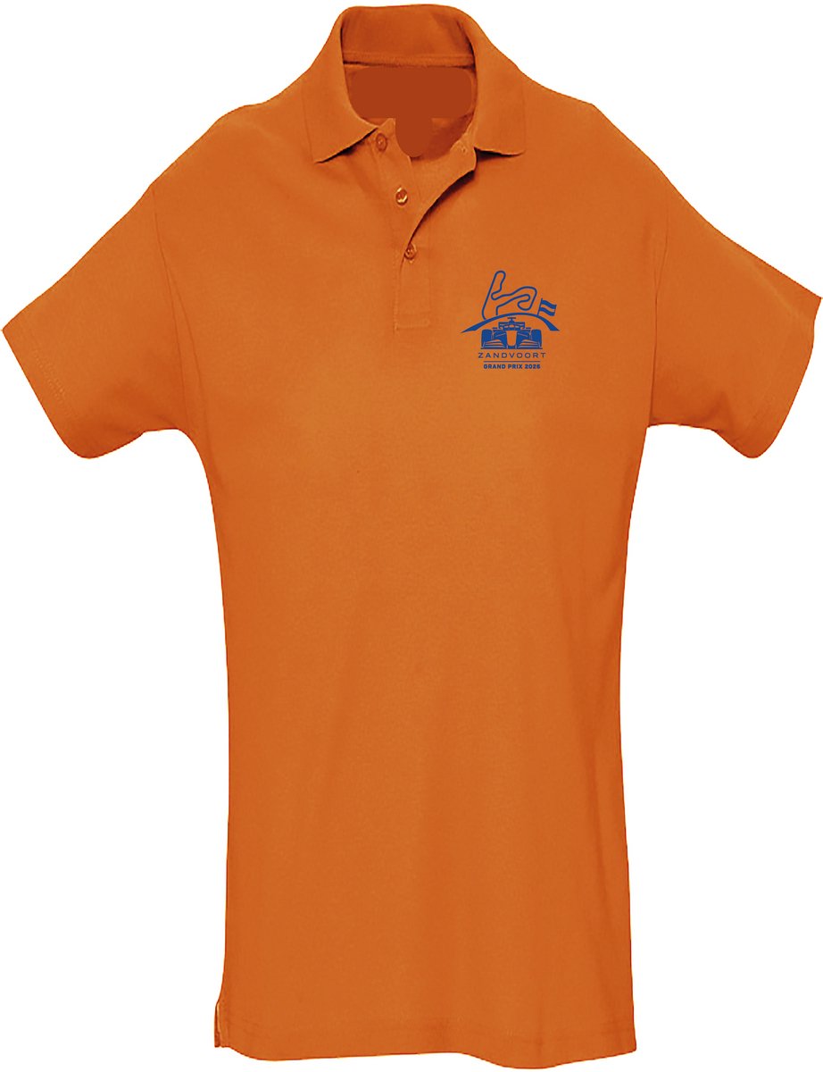 Eizook Polo Shirt Zandvoort Grand Prix Max Verstappen Formule 1 Oranje Fan Blauw Borst bedrukking Xlarge