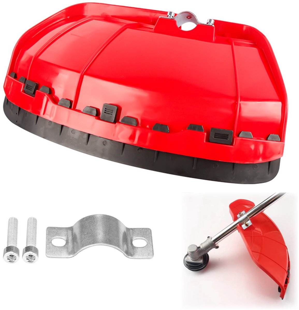 Dailygoods - Dailygoody - Trimmer beschermkap - Snijbescherming bosmaaier - Veiligheidsaccessoires - Rood - Universele bosmaaier - Beschermt tegen puin en verwondi