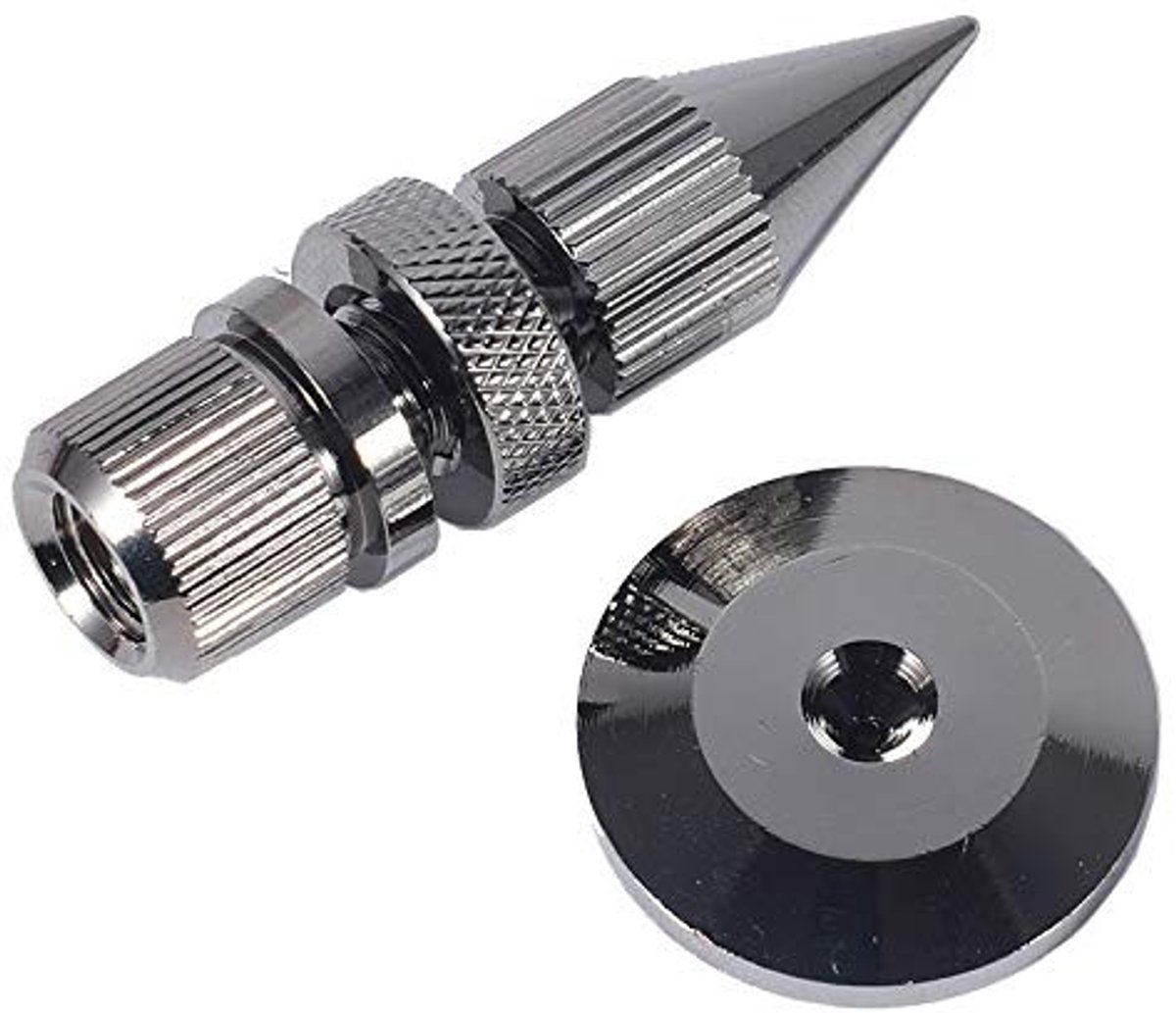 Dailygoods - Dailygoody - Verchroomde Luidspreker Spikes - Schokbestendige Isolatievoeten - Verstelbaar - Voor Turntable en Versterker - 4 Stuks - Perfect voor Gel