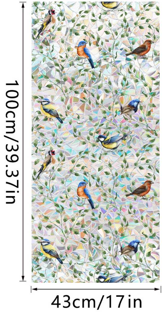3D Regenboog Raamfolie- Anti-Inkijk - Isolerend & Zonwerend - 43x100cm – Statisch - Prisma Bejuweled EffectXCBL019