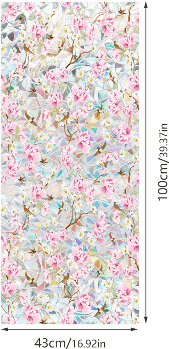 3D Regenboog Raamfolie- Anti-Inkijk - Isolerend & Zonwerend - 43x100cm – Statisch - Prisma Bejuweled EffectXCBL173