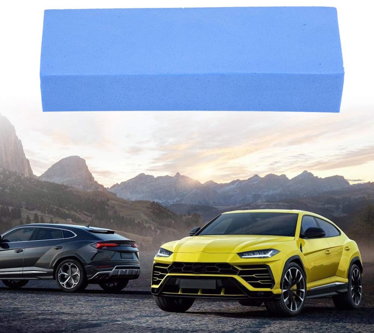 Dailygoods - Dailygoody - Auto Multifunctionele Super Absorberende Reiniging Spons - Duurzaam en Herbruikbaar - Blauw - Geschikt voor Glas - 3 Stks