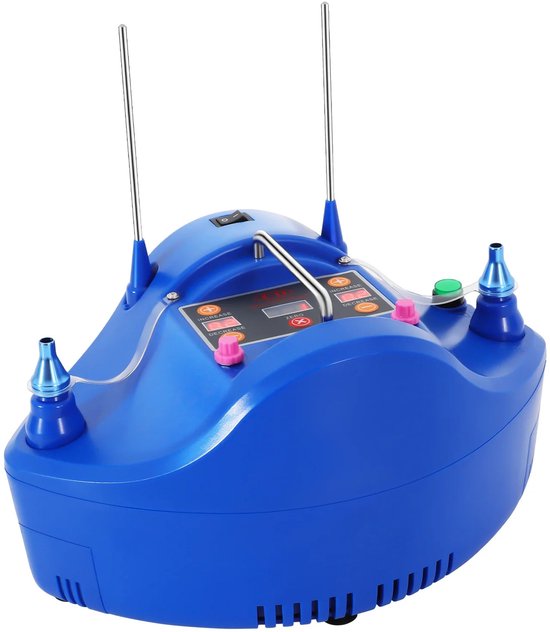 ELVENTO Ballonnenpomp - Ballon pomp elektrisch - Opblaaspomp - Vier ballonnen gelijktijdig - instelbare tijd - 1200W - Blauw — afbeelding 3