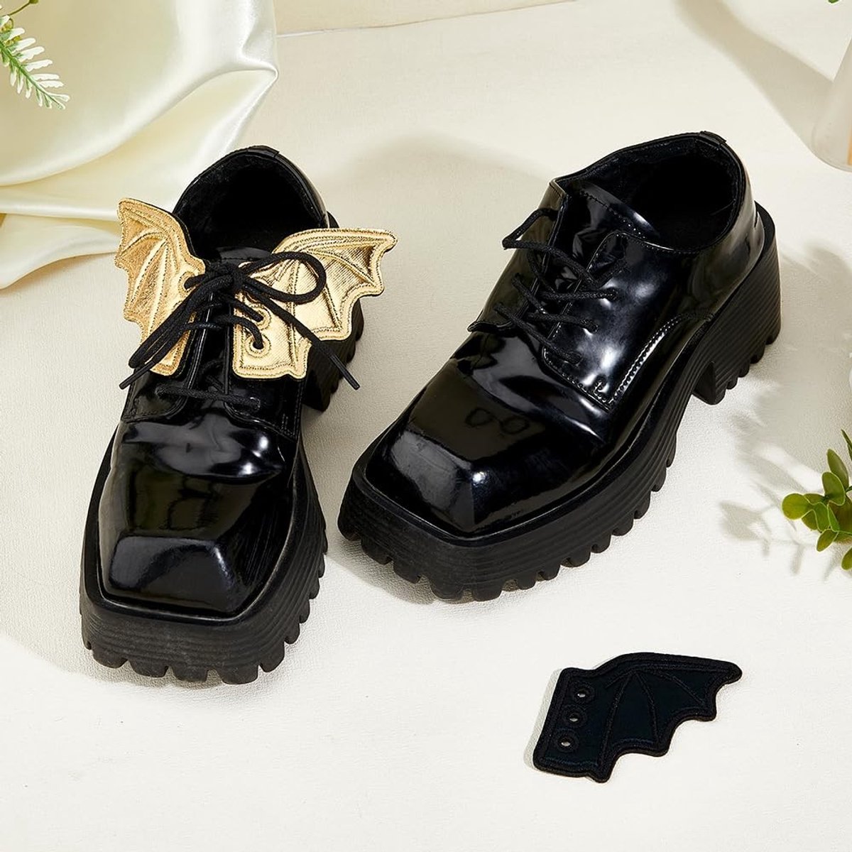 Dailygoods - 2 Paar Lederen Schoen Vleugels voor Halloween Decoratie
