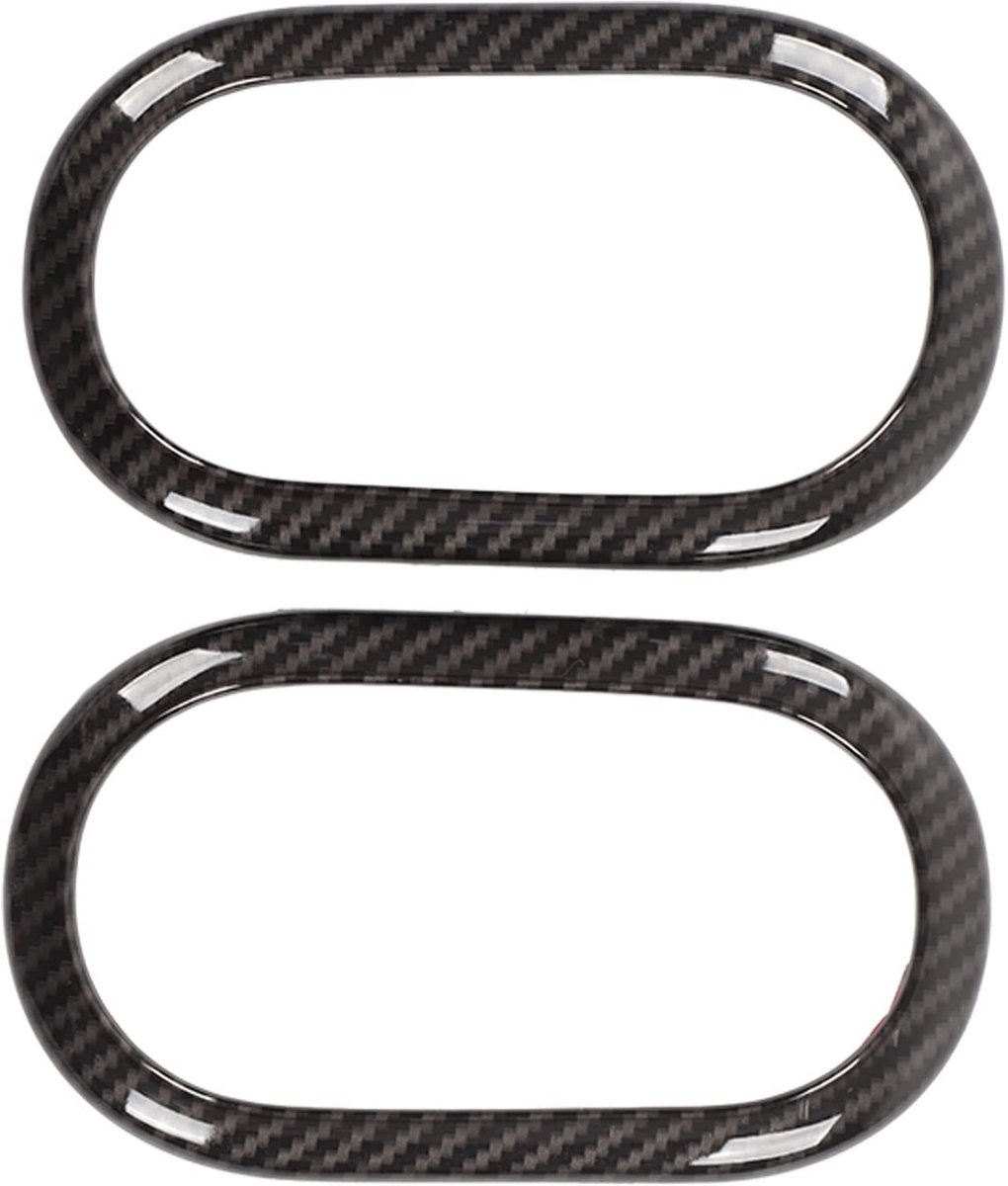 Dailygoods - Dailygoody - Binnendeur Handvat Bezel - Interieur Deurklink Vervanging - Carbon Fiber Stijl - Duurzaam - Hoogwaardig ABS - Geschikt voor Smart Fo