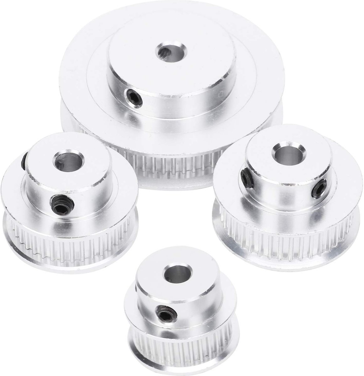 Dailygoods - Dailygoody - Synchrone Wiel - Timing Katrol - Hoge Veiligheid - 4 Stuks - 30/36/40/60 Tanden - Geschikt voor 3D Printers en Freesmachines - Aluminium