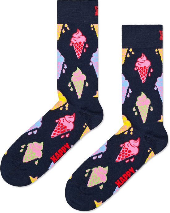 Happy Socks Ice Cream Unisex Zwart Maat 41-46