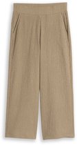 Tom Tailor - Crinkle culottebroek - Maat 36/28 - olive white structure