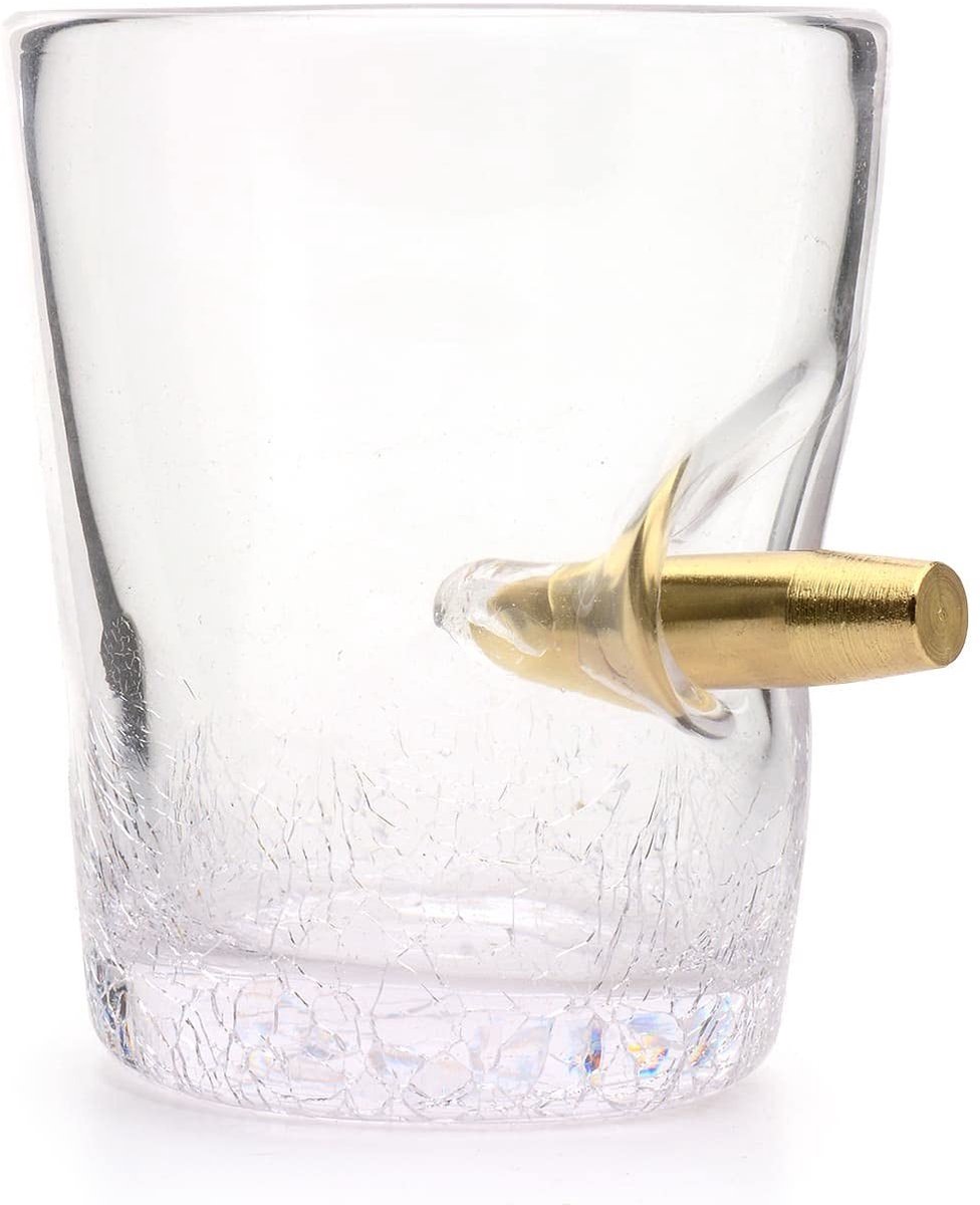 Allecto - Novelty Tumbler - Shotglas - Uniek design met kogel - 300ml - Whisky glas - Voor feesten en cadeau - Inclusief geschenkdoos