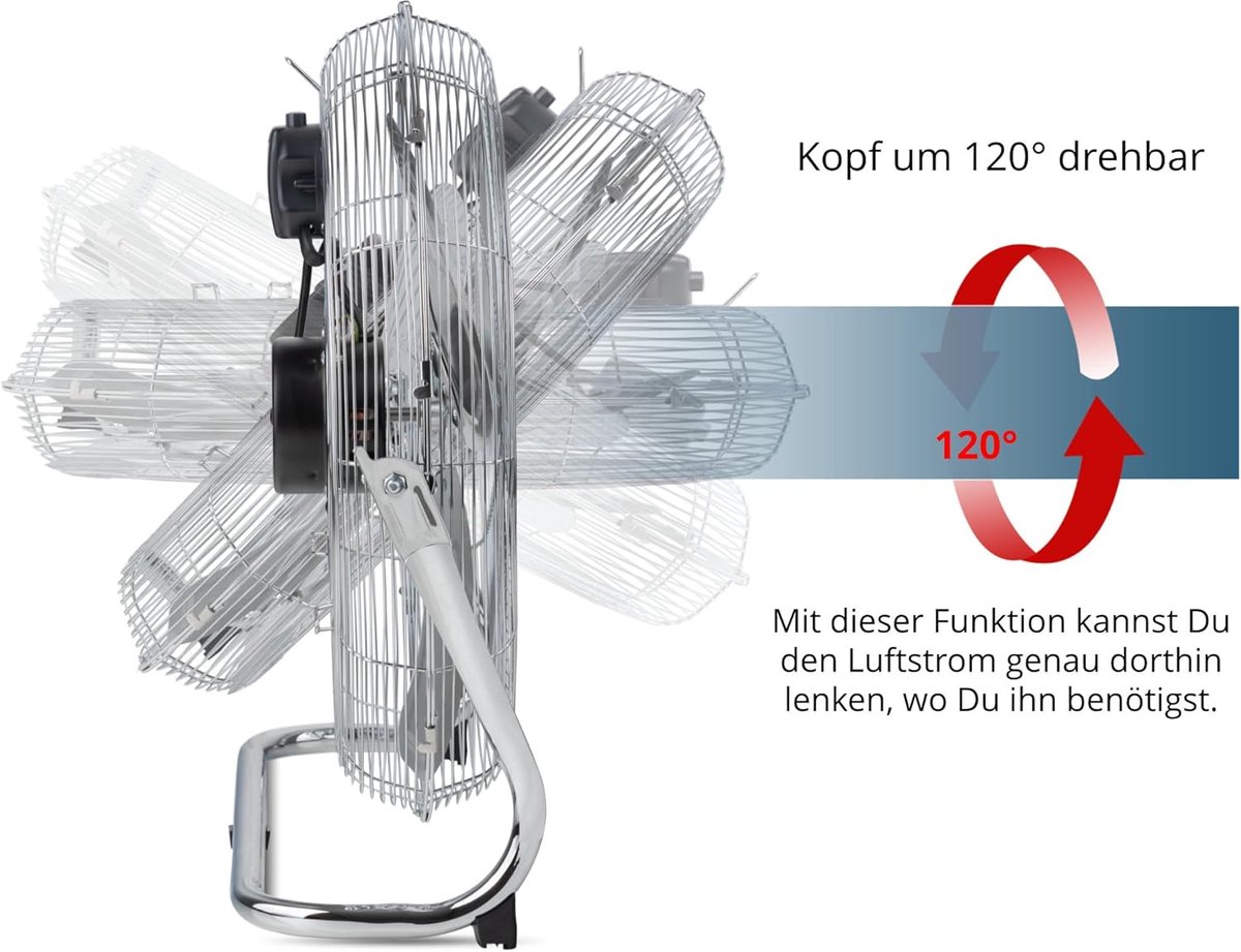 Vloerventilator - Windmachine Ventilator - Verfrissende Lucht - 120 Watt Vermogen - 20 inc