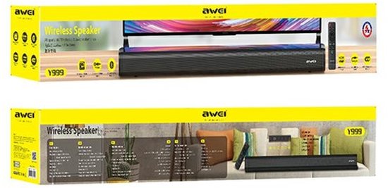 Bluetooth 5.0 Soundbar 50W Vermogen Afstandsbediening Awei Zwart van Merkloos — afbeelding 5