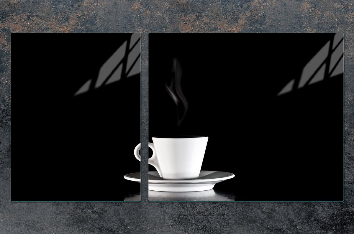 TMK ArtDeko Serie - Glazen Snijplank - 100x52 cm - Koffieprint