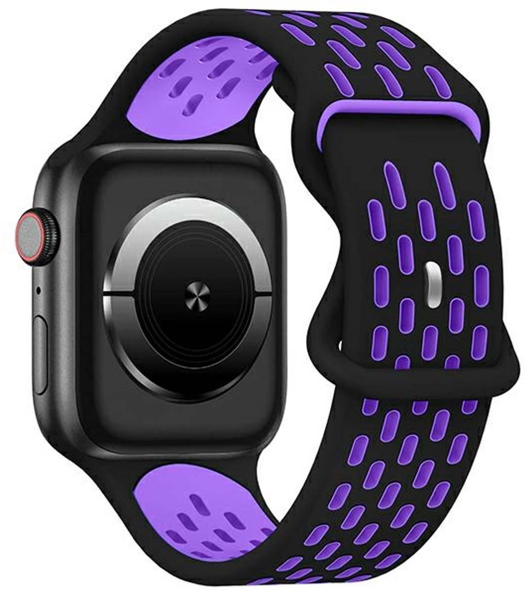 Beline Apple Watch New Sport Siliconen band 38/40/41 mm zwart en paars zwart/paars doosje