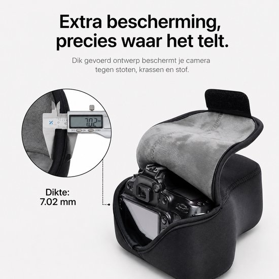 BOTC Cameratas - Geschikt voor DSLR Camera - Camera Fototas - Spiegelreflexcamera - Maat:M - Zwart