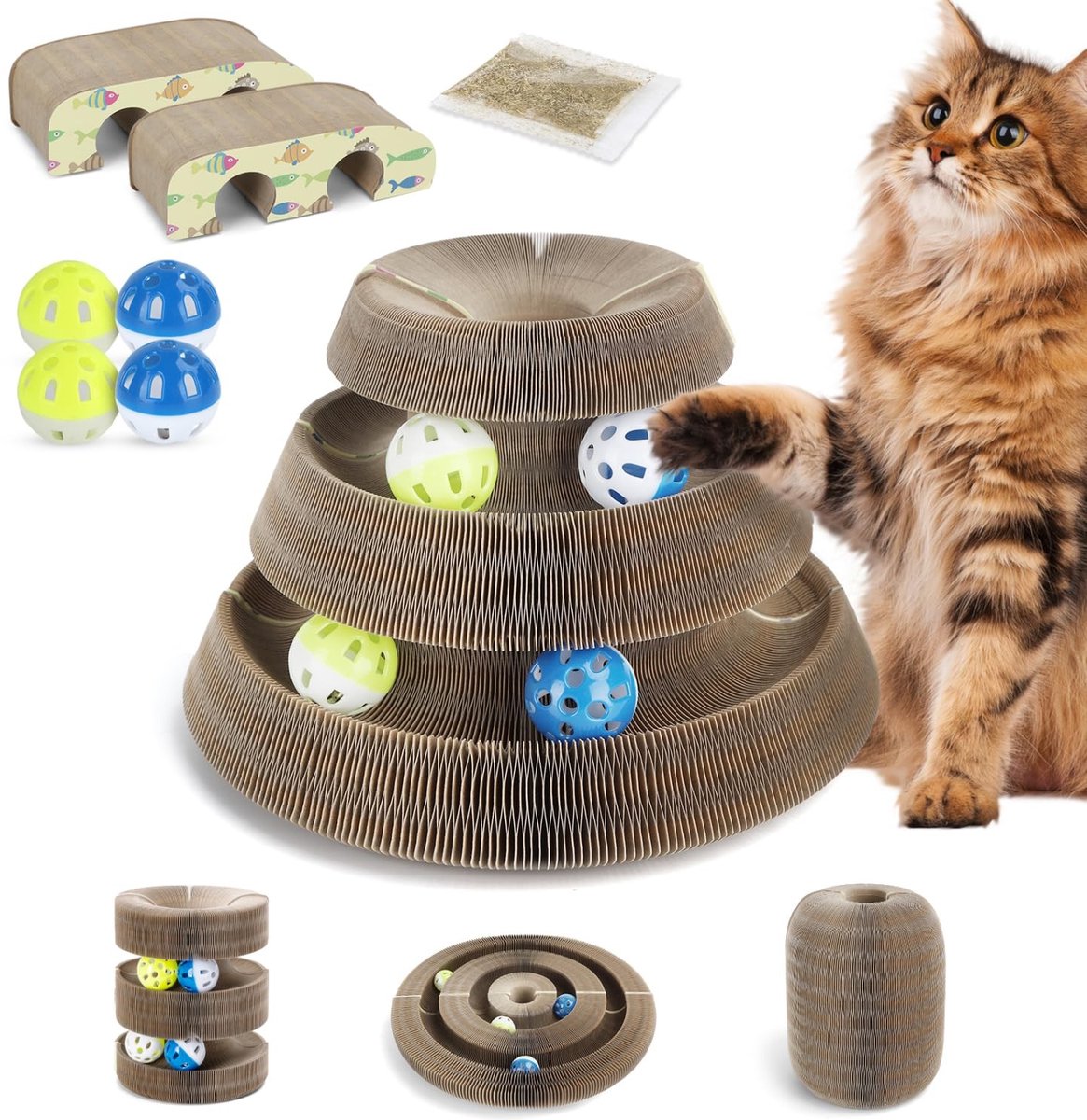 Allecto - Krabplank voor katten - Krabmeubel - Perfect voor kittens - Compact formaat - Speelgoed voor katten - Ideaal voor binnen - Geschikt voor ...