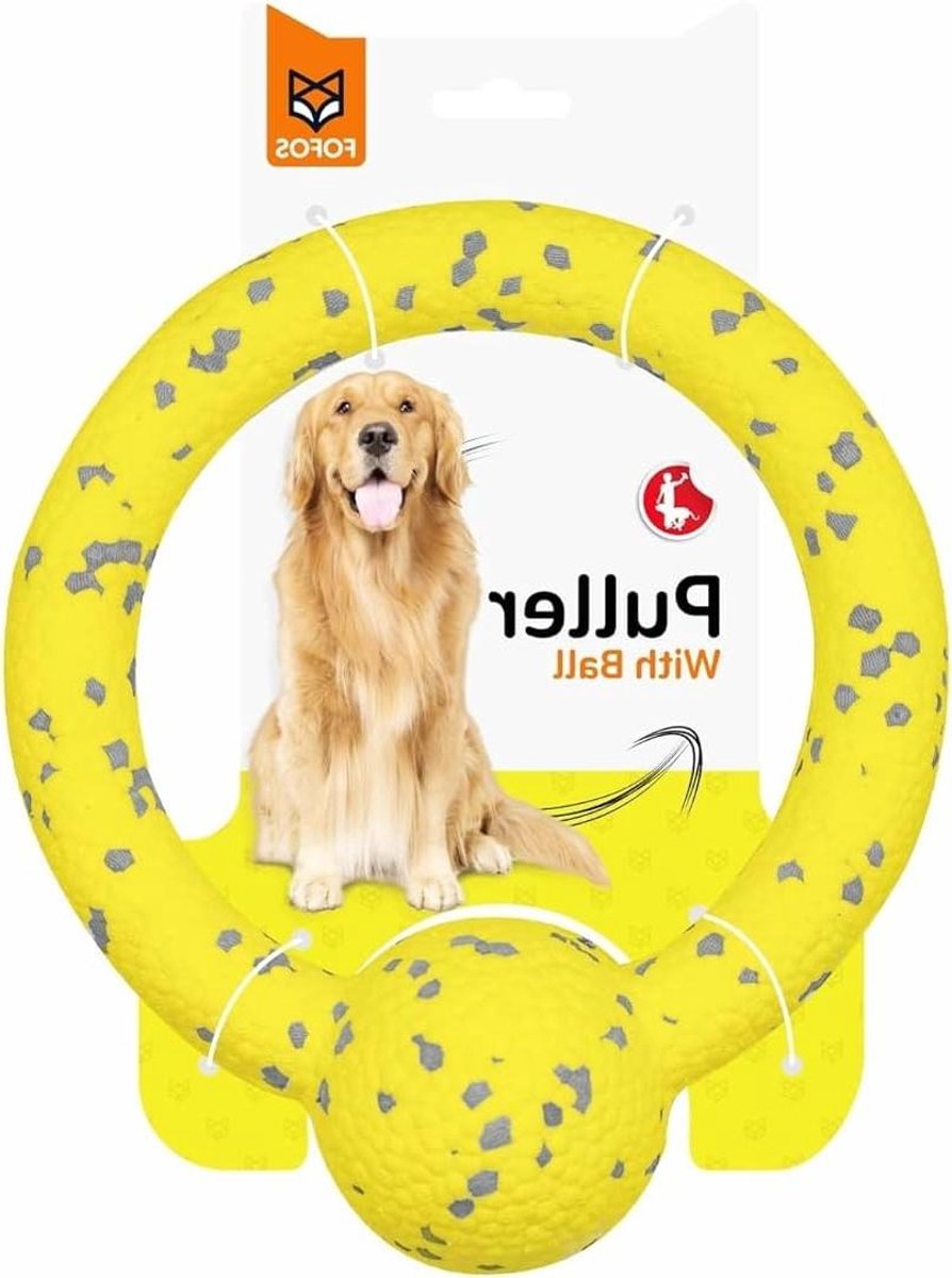 Hondenspeelgoed Bal - Kauwspeelgoed Hond - Interactief Spel - Super Bal Rebound - 0-20 kg - Geel Grijs