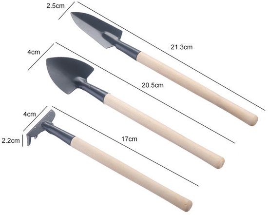 6 stuks - Mini tuingereedschap set - Spade - Hark - Schep - tuinschep - voor binnen- en buitenplantenpotten - klein -22 cm - tuincadeau - Voor Balkon En Tuin Gebruik — afbeelding 2