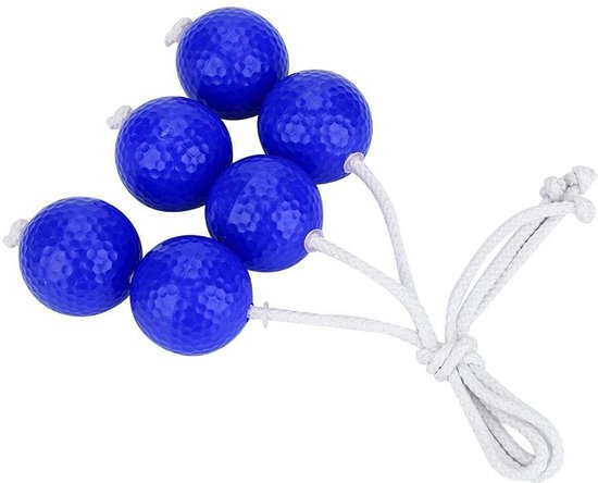 Allecto - Laddergolf - Tuinspeelgoed - Blauw - Golfballen - Speelset voor volwassenen en kinderen - 3 paar ladder golfballen van Allecto — afbeelding 3