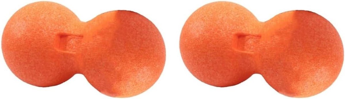 Dubbele Massagebal - Pinda Vorm - Spierontspanning Lichaam - Zelfmassage Tool - 2 Stuks - Oranje