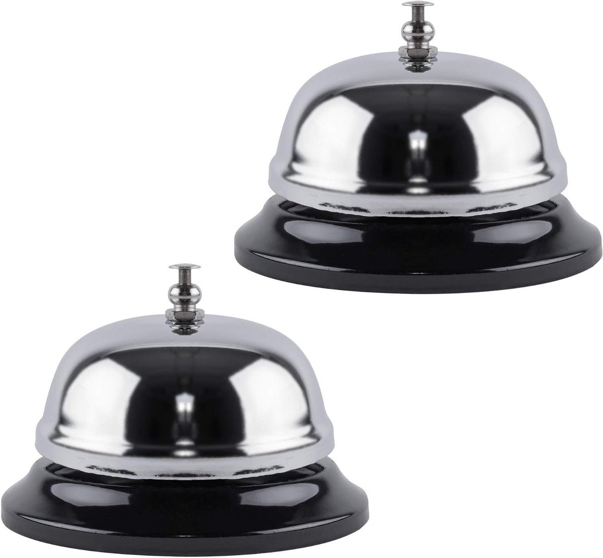 Bel Set - Service Bellen - Hulp Vragen - Roestvrij Metaal - 2 Stuks - Zilver
