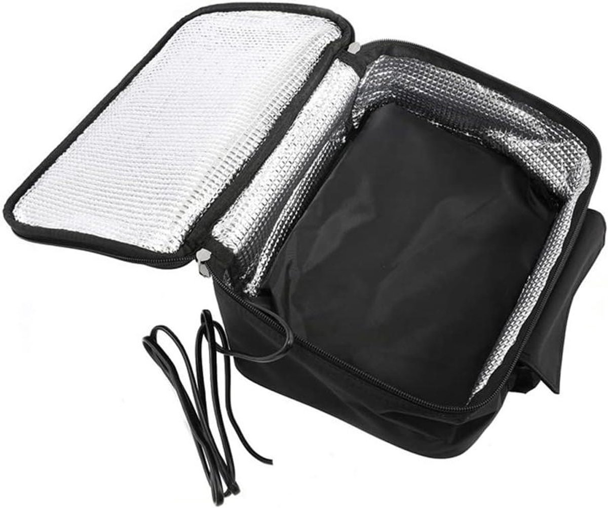 Thermotas Auto - Picknicktas Koel - Maaltijden Opwarmen - Automatische Temperatuurregeling - 29 cm - Zwart Zilver