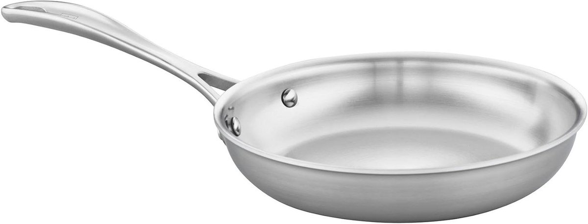 Koekenpan - Roestvrij staal - Koken en bakken - 3-laags constructie - 20 cm - Zilver