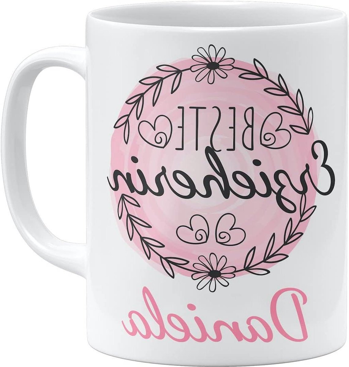 Keramische Mok - Koffiebeker Theeglas - Cadeau Idee - Gepersonaliseerd Ontwerp - 325ml - Wit