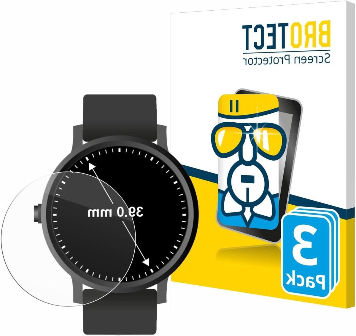 Screen Protector - Beschermfolie Glas - Horloge Beschermen - Hybride Glas 9H - ø 39 mm - Duidelijk
