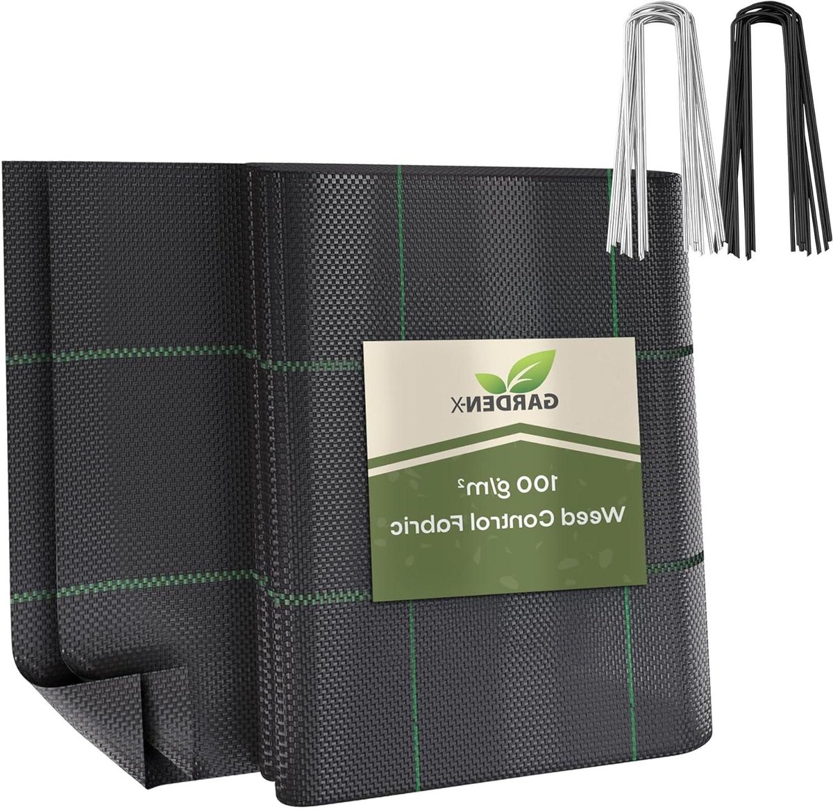 Onkruiddoek met ankers - Worteldoek bodemweefsel - Tuin ondergrond - Waterdoorlatend 100g/m² - 04m x 50m - Zwart