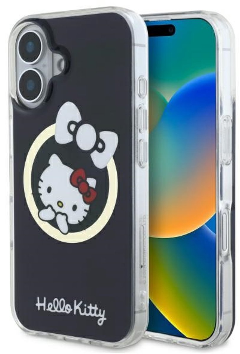 Hello Kitty Serie - Telefoonhoesje - iPhone 16 - MagSafe Compatibel - Zwart