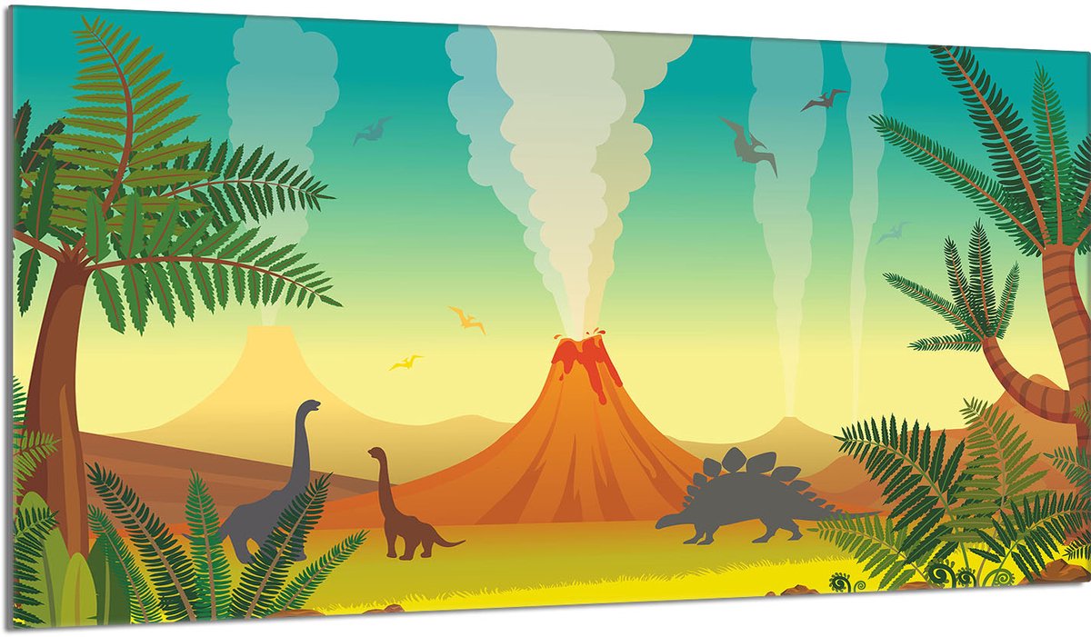 TMK ArtDeko Serie - Glas Beschermplaat - 90x52 cm - Vulkaan
