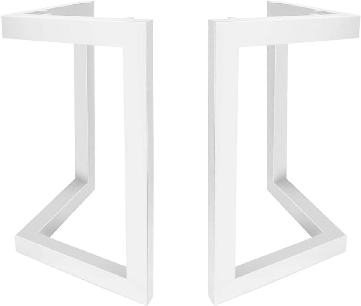 Industriële Tafelpoten - Meubelpoten V-Frame - Meubels Maken - Stevige IJzeren Structuur - 45-71 cm Hoog - Wit