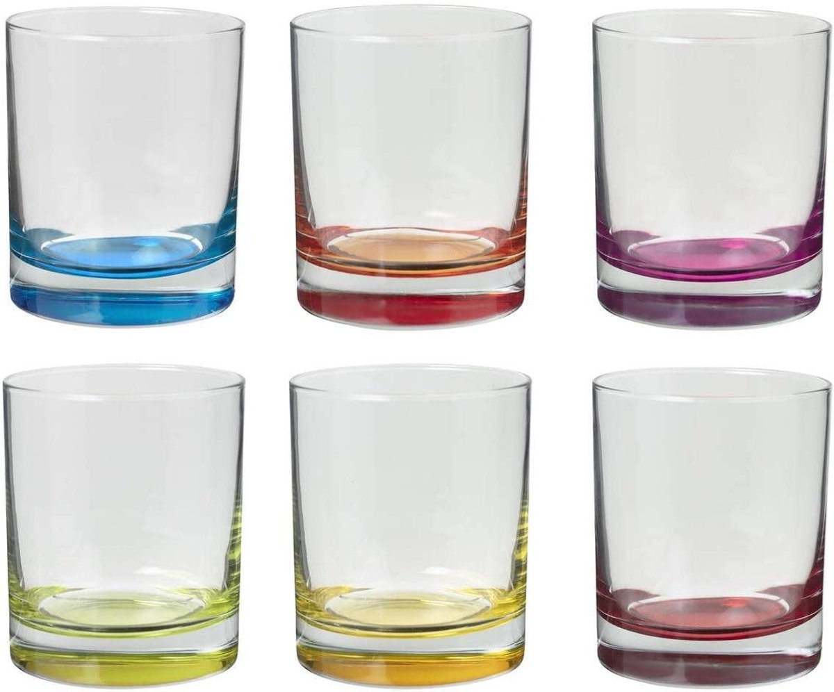 Waterglazen Set - Drinkglazen Color - Dagelijks Gebruik - Set van Zes - 93 x 79 cm - Multicolor
