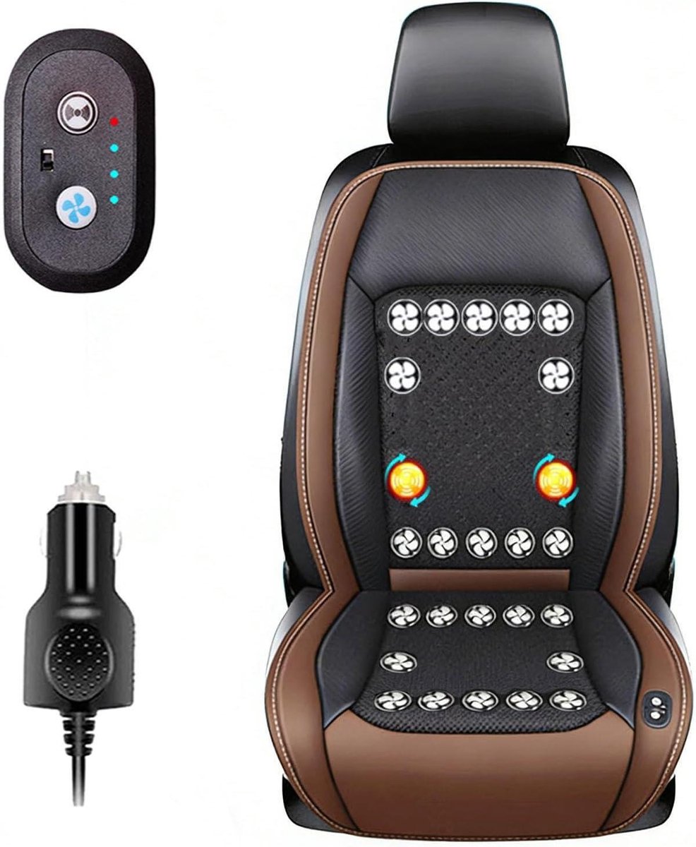 Koelend Stoelkussen - Autostoelhoes - Autorijden Comfort - 3 Instelbare Snelheden - Universele Pasvorm - Bruin