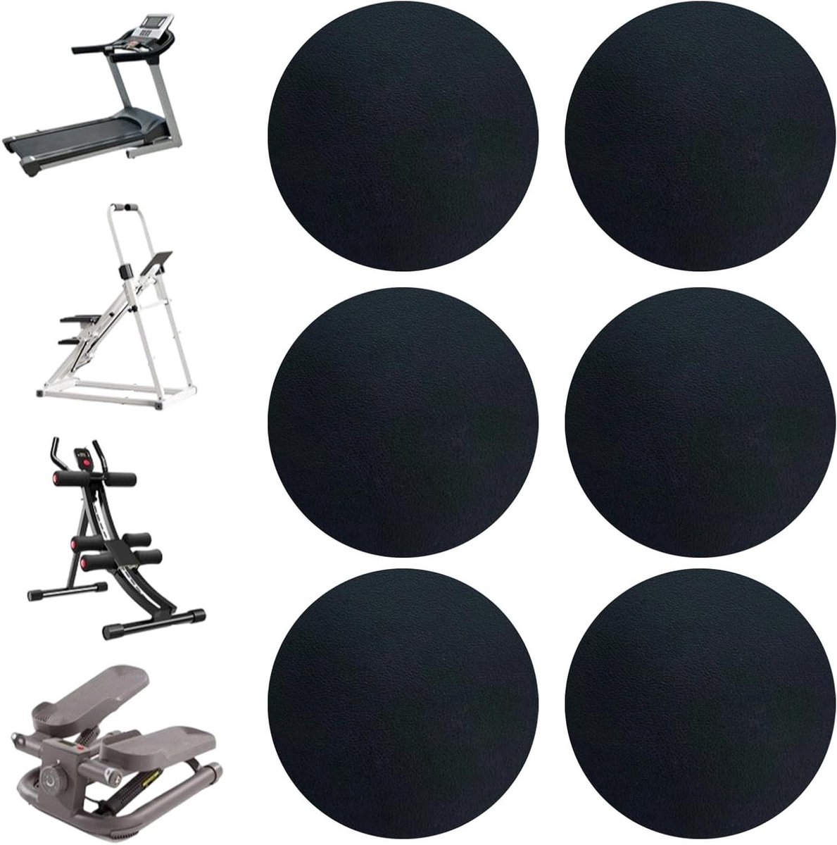 Beschermende Matten Set - Apparaat Onderleggers - Fitness Apparatuur - Schokabsorberend Schuim - 10x10 cm - Zwart