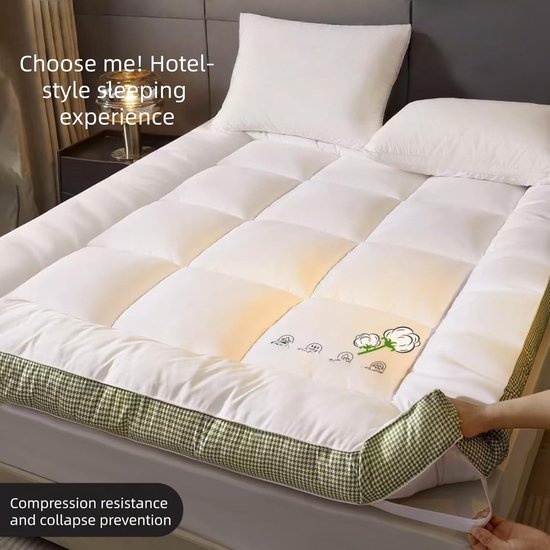 Futonmatras - Opvouwbare Matras - Comfortabel Slapen - Ademende Stof - 1.5*2.0m - Roze — afbeelding 2