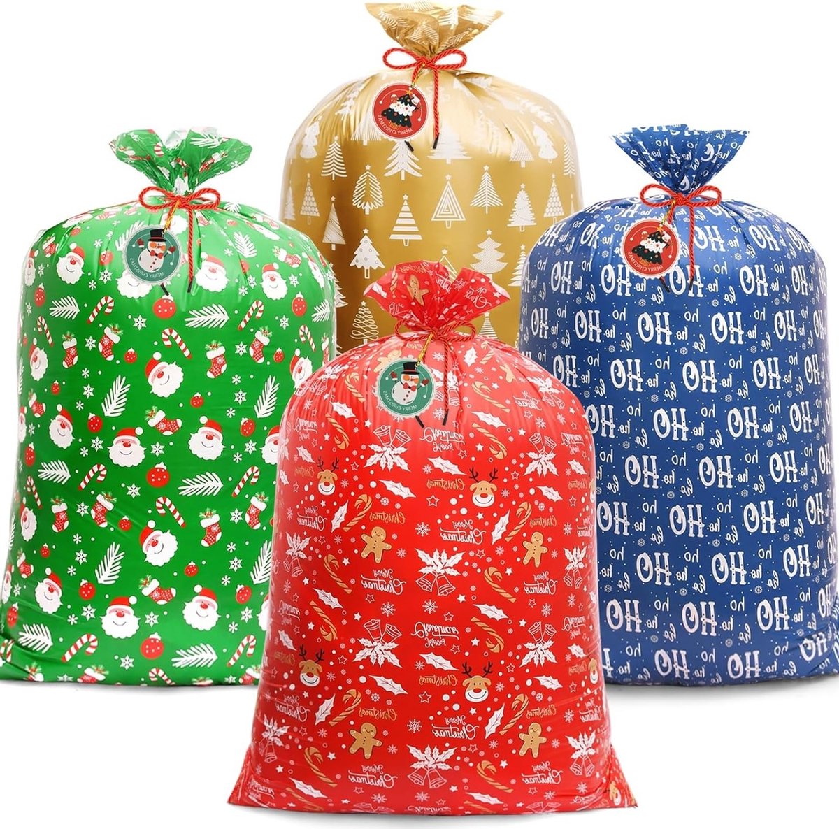 Geschenkzakjes met trekkoord - 16/32 stuks - Vliesstof - Herbruikbaar voor kerstcadeaus - ShopVlot