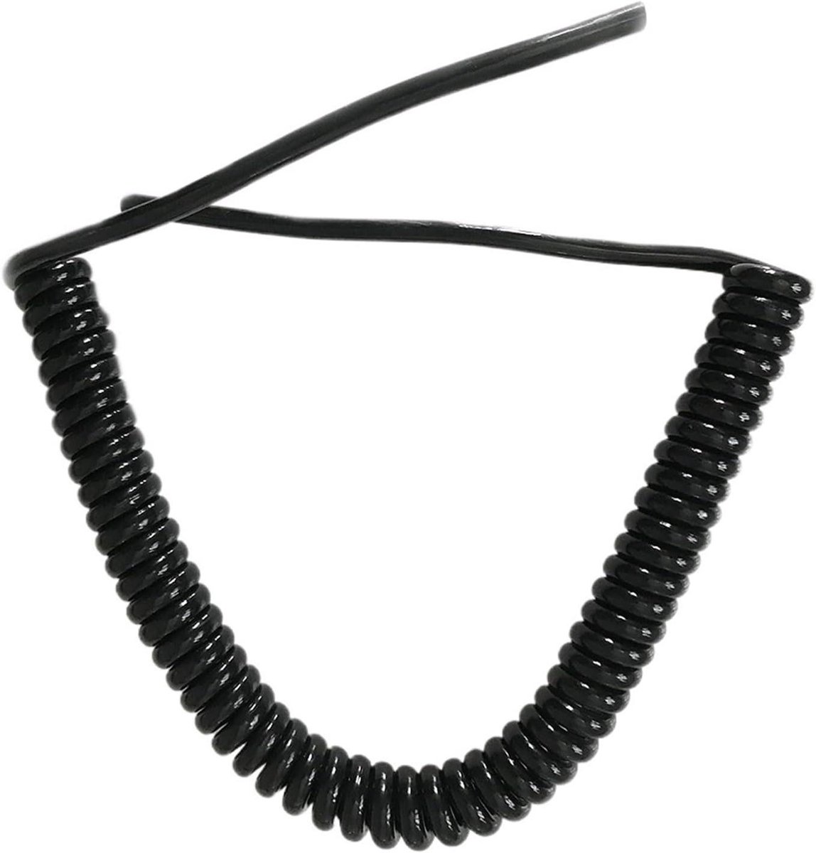 Verlengsnoer - Spiraalkabel - Flexibele verbinding - 8 aders 24AWG - Tot 5 meter - Zwart