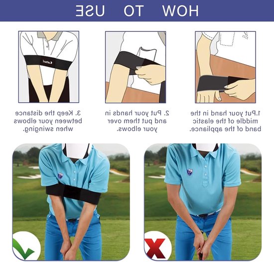 2 Stuks Golf Swing Trainer voor Beginners, Swing Alignment Corrector en Houdingscorrectie Armband voor Golfer, Geschikt voor Mannen, Vrouwen en Kinderen van Merkloos — afbeelding 2