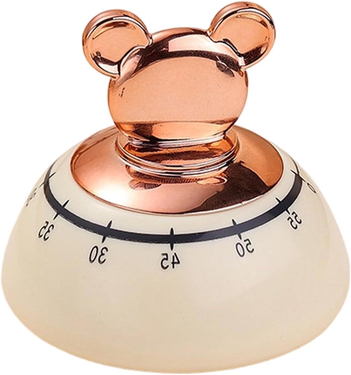 Mechanische Keukenwekker - Schattige Beer Timer - Tijd Meten - Sterke Magneet - 8x8x8 cm - Wit