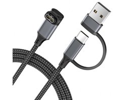 2-in-1 USB C-oplaadkabel geschikt voor Garmin-horloge 1,2M, USB-A-oplaadkabel geschikt voor Garmin-horloge voor Fenix 8/7/6, Vivoactive 6/5/4S, Venu 4/3/3S/SQ, Instinct 3, Forerunner 970/570/965/955/945/265