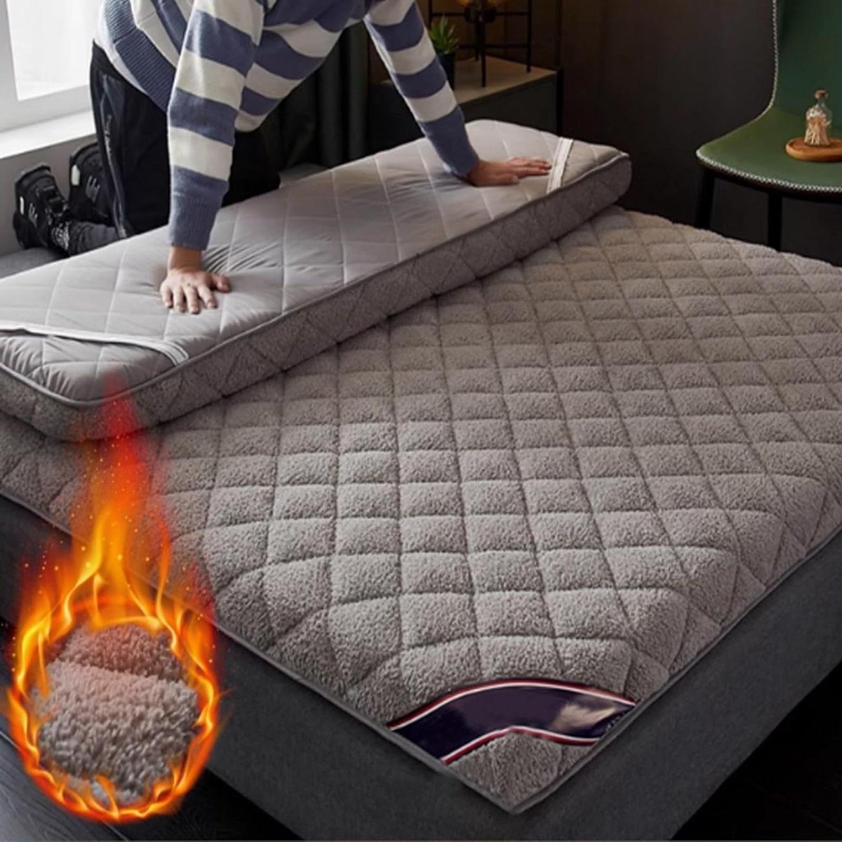 Japanse Vloermatras - Draagbare Futon - Ruimte Besparen - Ergonomisch Ontwerp - Volledige Maat - Katoen