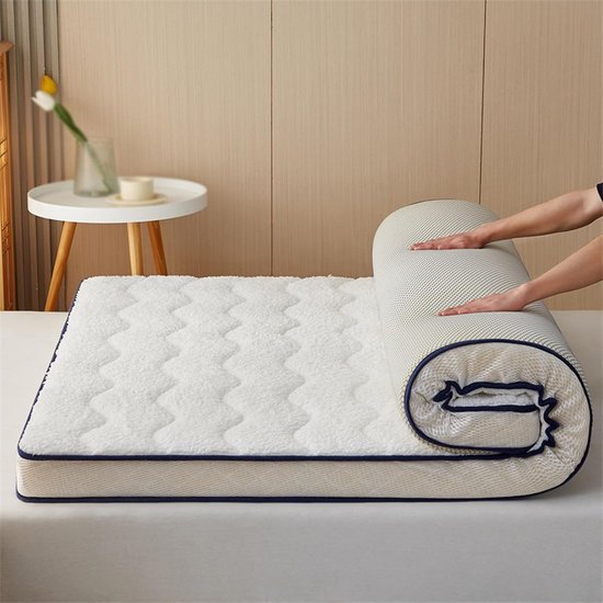 Japanse Futon Matras - Oprolbare Tatami - Comfortabel Slapen - Versterkte Randafwerking - 10 cm Dikte - Camel — afbeelding 4